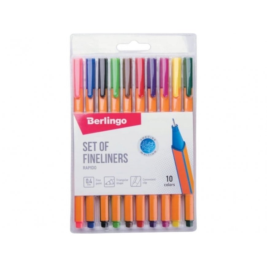 Berlingo, Rapido Fineliner Set, Colored, 10 pcs, 0.4mm – 2