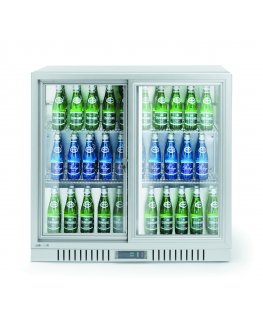 Arktic Baro refrigerator with 2 sliding doors, LED, 150 l, 160 W, 90 x 52 x 84 cm – silver color