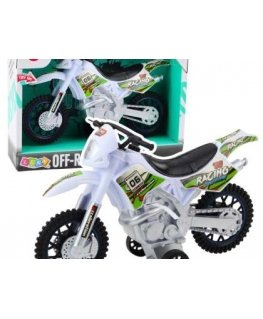 Lean Toys Toy Motocross Motorcycle with Light and Sound Effects, White