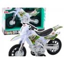 Lean Toys Moottoripyörä lelu motocrossilla, jossa on valon ja äänen efektit, valkoinen