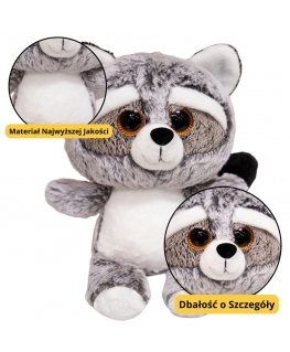 Lean Toys Pliušinis Meškėnas Su Didelėmis Akimis, 22 cm