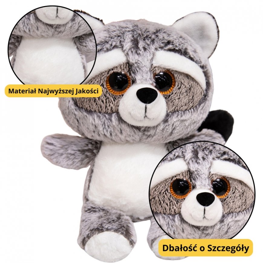 Lean Toys Pliušinis Meškėnas Su Suurte Silmadega, 22 cm