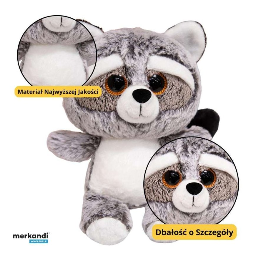 Lean Toys Pliušinis Meškēns Ar Lielām Acīm, 22 cm – 2