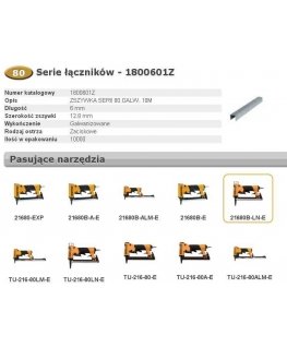 BOSTITCH SKAVOTI 80 6mm 10 000 gab.