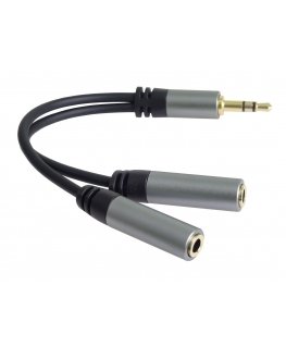 PremiumCord splitter HQ 3.5mm Jack Male - 2x Jack Female 15cm
