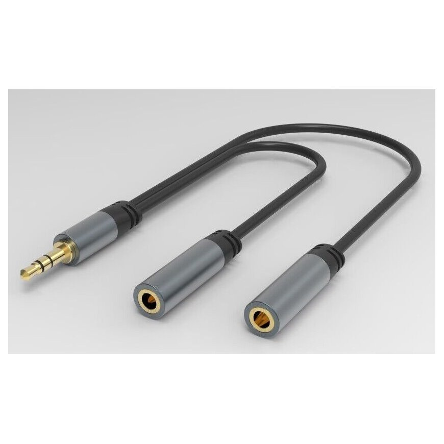 PremiumCord pārvēršanas kabelis HQ 3,5mm Jack Male - 2x Jack Female 15cm – 2