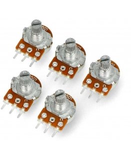 Oem rotējošais potenciometrs 501Ohm taisnais 1/5W B0.5K/B501 - 5 gab.