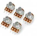 OEM Pyörivä potientiometri 501Ohm lineaarinen 1/5W B0.5K/B501 - 5 kpl