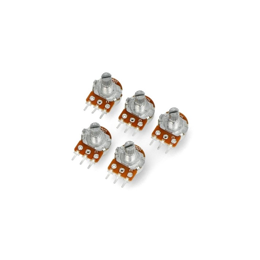 OEM Pyörivä potientiometri 501Ohm lineaarinen 1/5W B0.5K/B501 - 5 kpl – 2