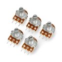 OEM Pyörivä potientiometri 501Ohm lineaarinen 1/5W B0.5K/B501 - 5 kpl