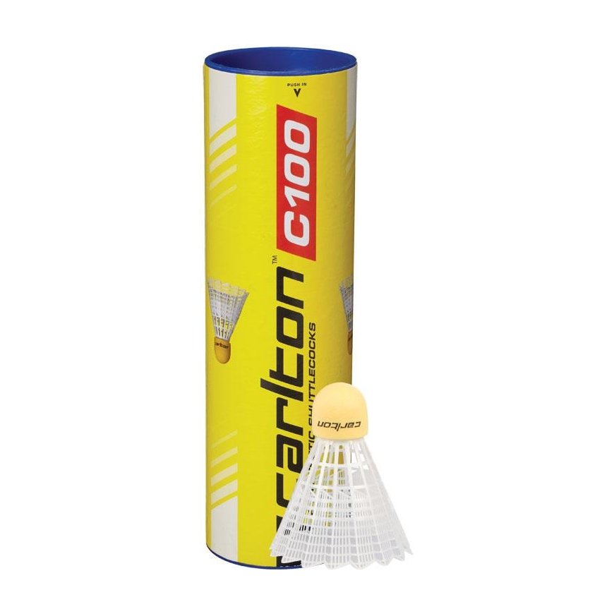 Carlton C100 Synthetic Badminton Shuttlecocks 6pcs Medium