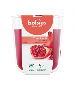 Kvapiosios žvakės stiklinė „True Scents“ Ø97x85mm, granato spalv