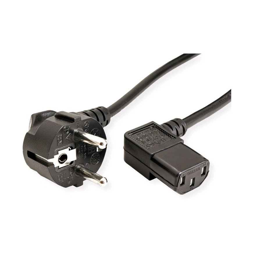 C-TECH кабель питания 220/230V, изогнутый, VDE, 2м – 2