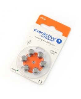 Hearing Aid Batteries - EverActive Ultrasonic 13 - Pack of 6