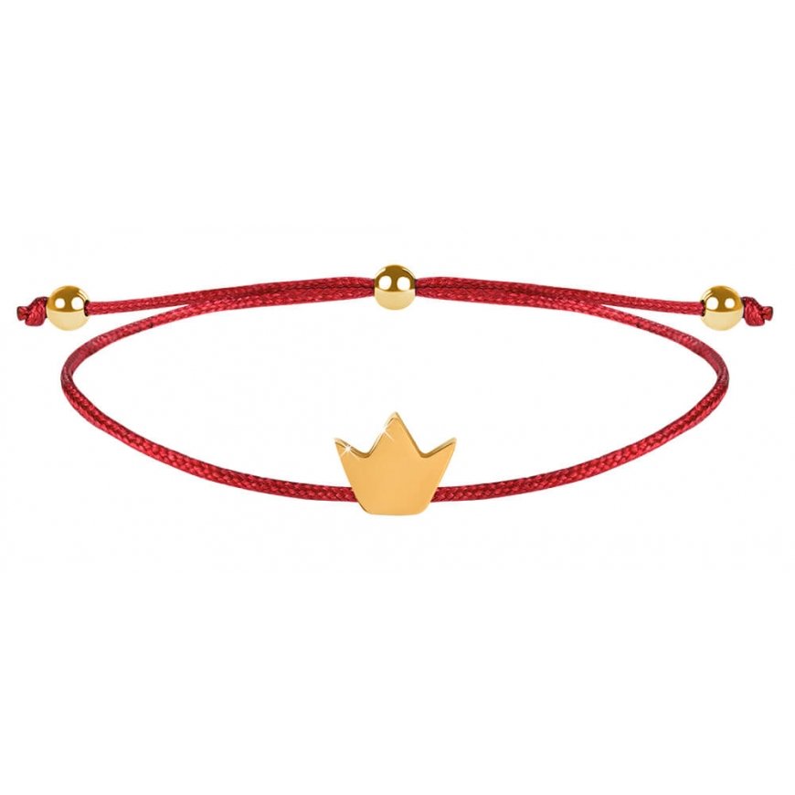 Wire Bracelet with Crown Red / Gold