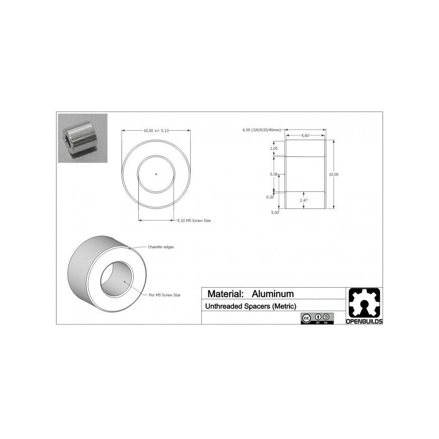 OEM Drill Aluminum Gasket 20 x 10 x 5 mm 5pcs – 2