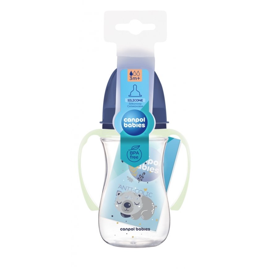 CANPOL BABIES Anti-colic buteliukas 240 ml EasyStart Sleepy Koala, 35/237_blu