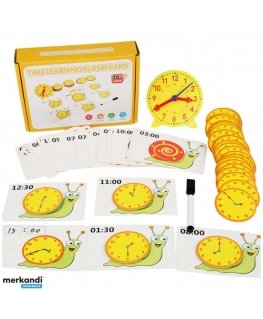 Lean Toys Educational Tool with Clock and Cards for Children Aged 4 and Up