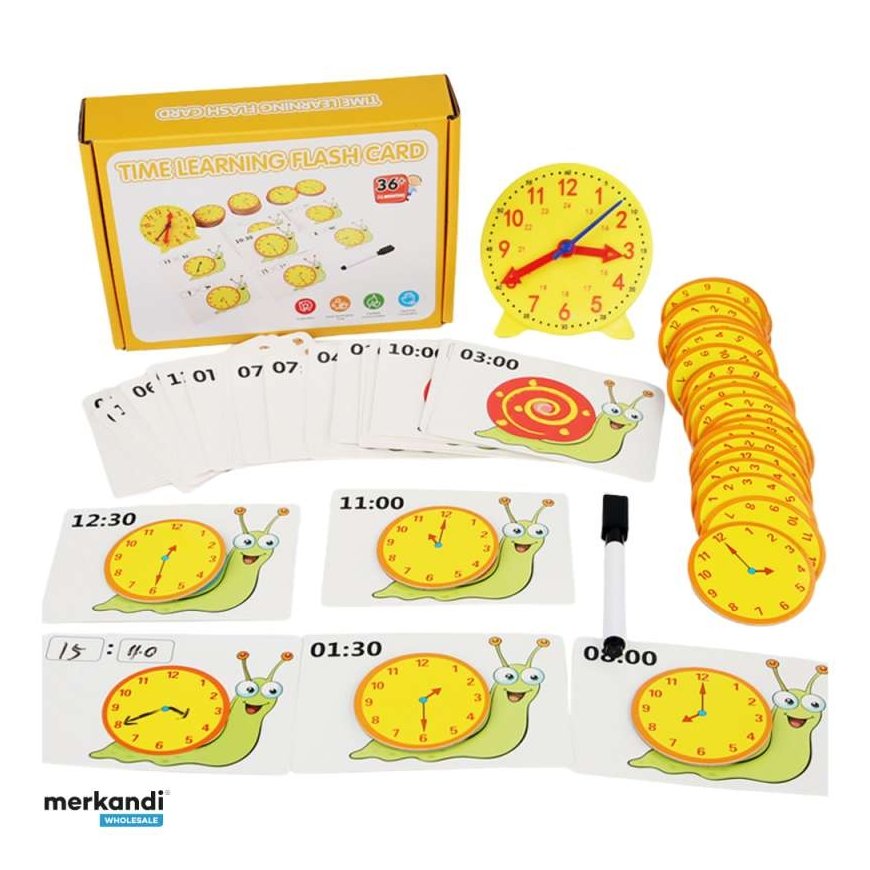 Lean Toys Mokymo priemonė su laikrodžiu ir kortelėmis vaikams nuo 4 metų