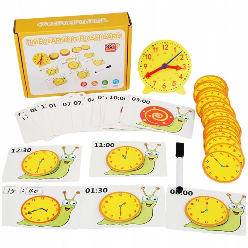Lean Toys Educational Tool with Clock and Cards for Children Aged 4 and Up – 2