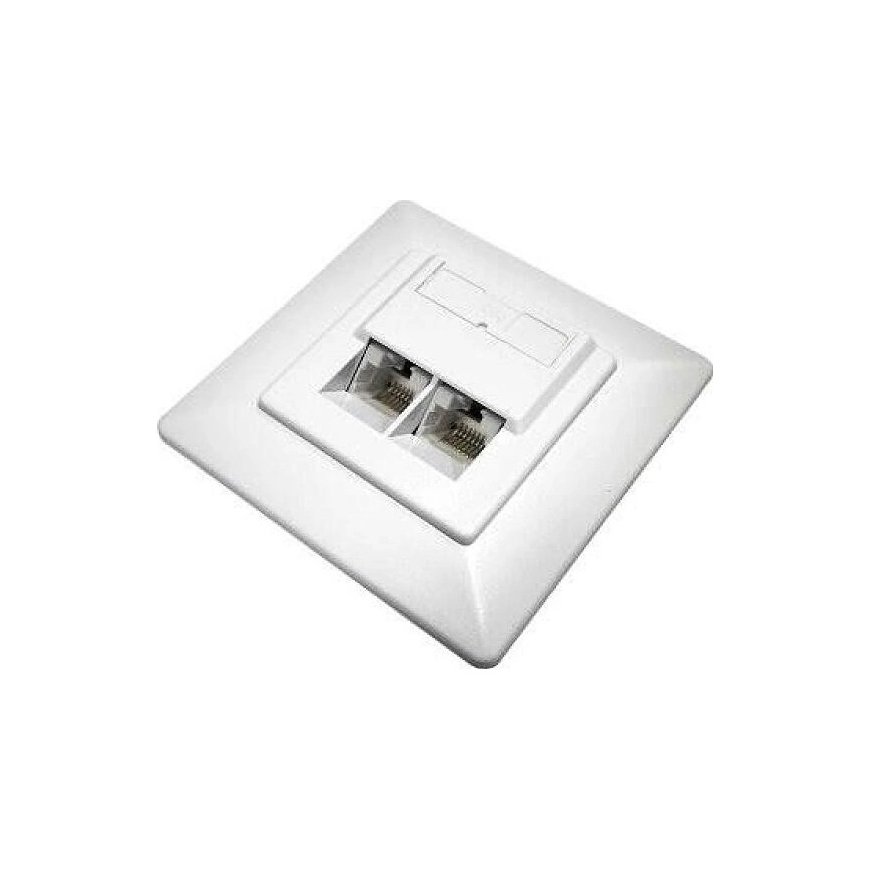 DATACOM UTP CAT5E datu ligzda 2xRJ45 iegriezta 45 grādu leņķī. balta – 2