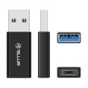 Tellur TLL155681 kabeļu spraudņu pāreja USB-A USB-C Melns