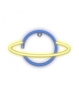 Forever Light Neon LED Light SATURN yellow blue Bat + USB FLNE11 Koristevalohahmo
