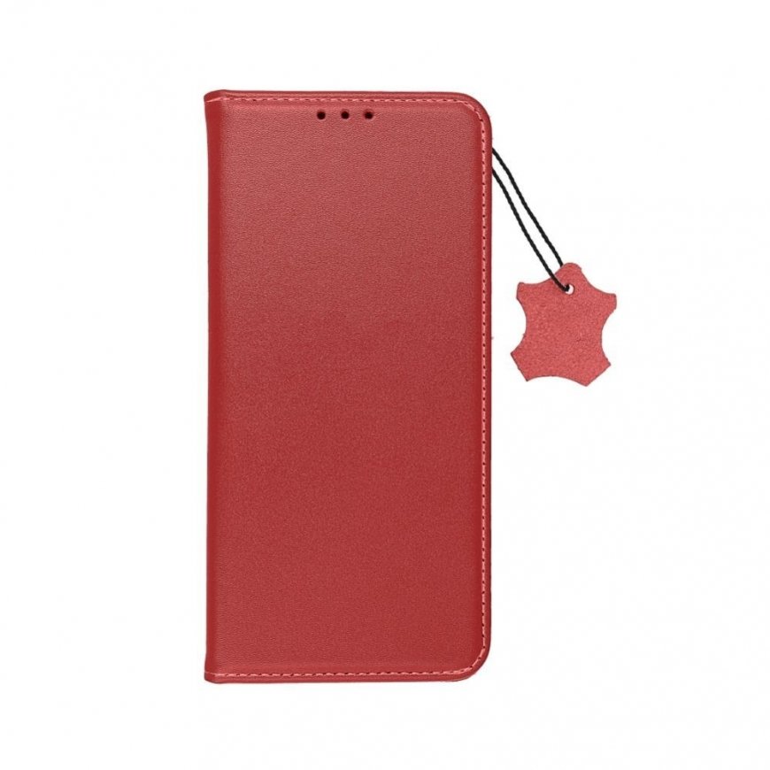 Ādas maciņš SMART PRO iPhone 17 Pro bordo krāsā