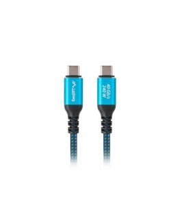 Lanberg CA-CMCM-44CU-0005-BK USB кабель USB4 Gen 2x2 0,5 m USB C Черный, Синий