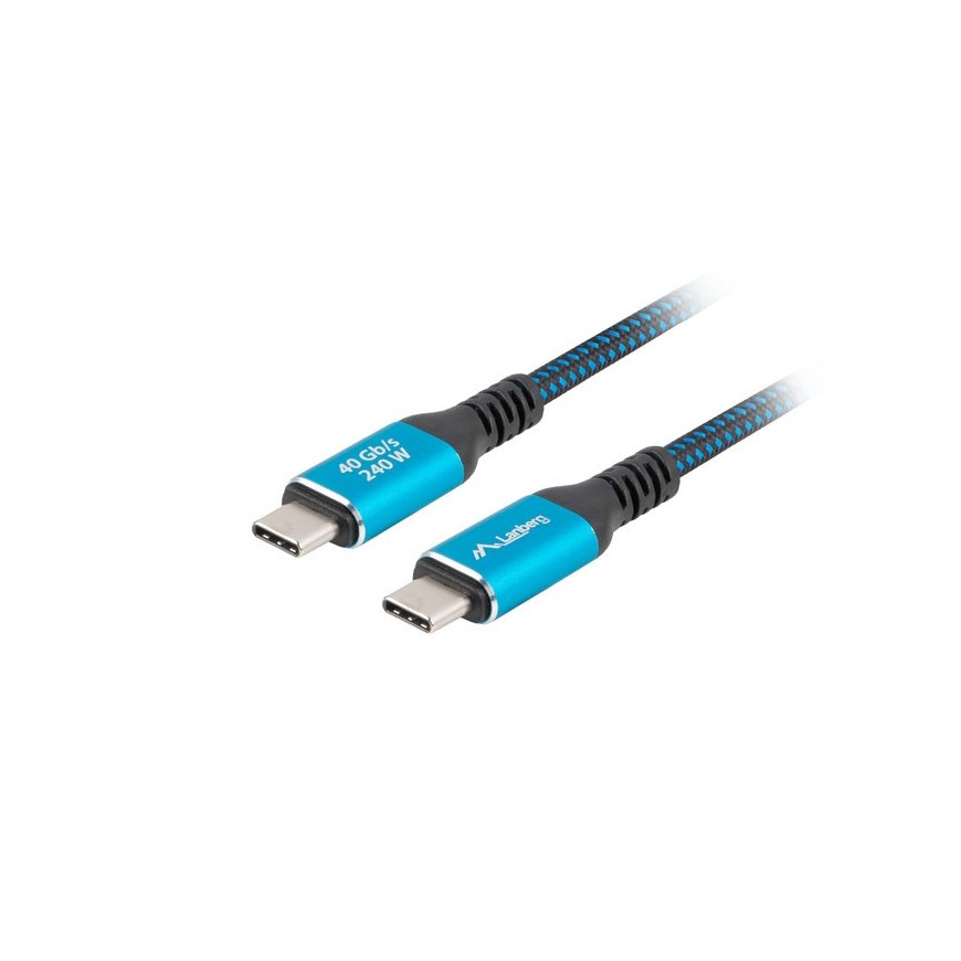 Lanberg CA-CMCM-44CU-0005-BK USB кабель USB4 Gen 2x2 0,5 m USB C Черный, Синий – 2