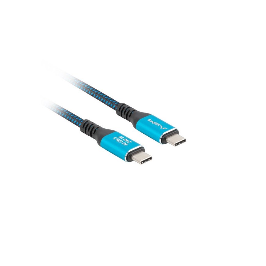 Lanberg CA-CMCM-44CU-0005-BK USB-kaapeli USB4 Gen 2x2 0,5 m USB C musta, Sininen – 3