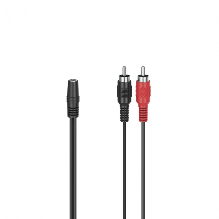 Hama 00205186 garso kabelis 0,1 m 2 x RCA 3.5mm Juoda, Raudona