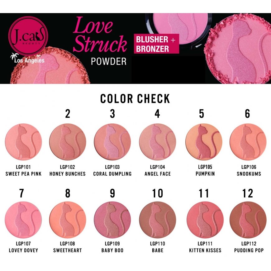 J.Cat Beauty Love Struck Blusher + Bronzer 103 Koralo Koldūnas, 7.5 g