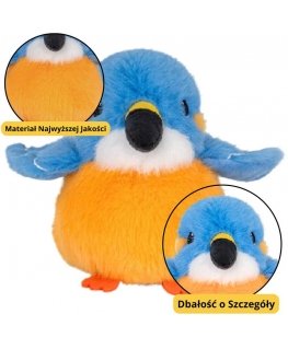 Lean Toys Plush Bird with Pendant, Blue and Orange, 12 cm