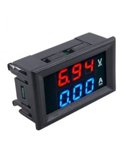 Oem Voltmeetri ja ampermeetri 0-100V - 1A - 0.28" punane/sinine - kestas