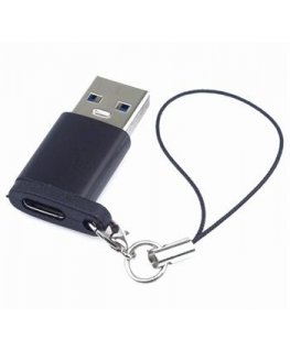 PremiumCord Adapter is USB3.0 A male - USB-C Female, black with hanging loop