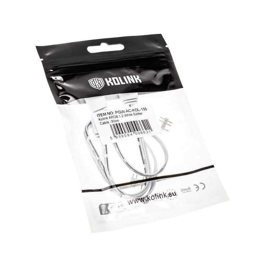 Kolink ARGB 1-2 splitter cable - 30 cm, white – 2