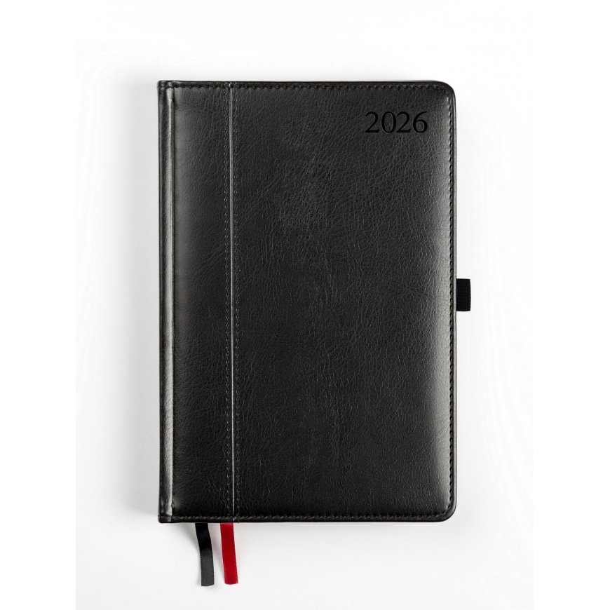 FAT Kalendorius AMBASSADOR Musta EDITION, 2026, PU, A5, matta musta – 2