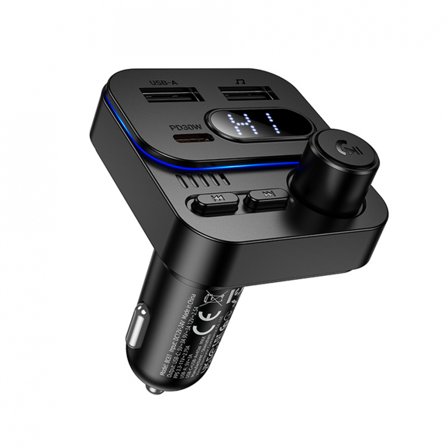Borofone Transmitter FM BC61 Ocean MP3, Bluetooth - 2xUSB + Type