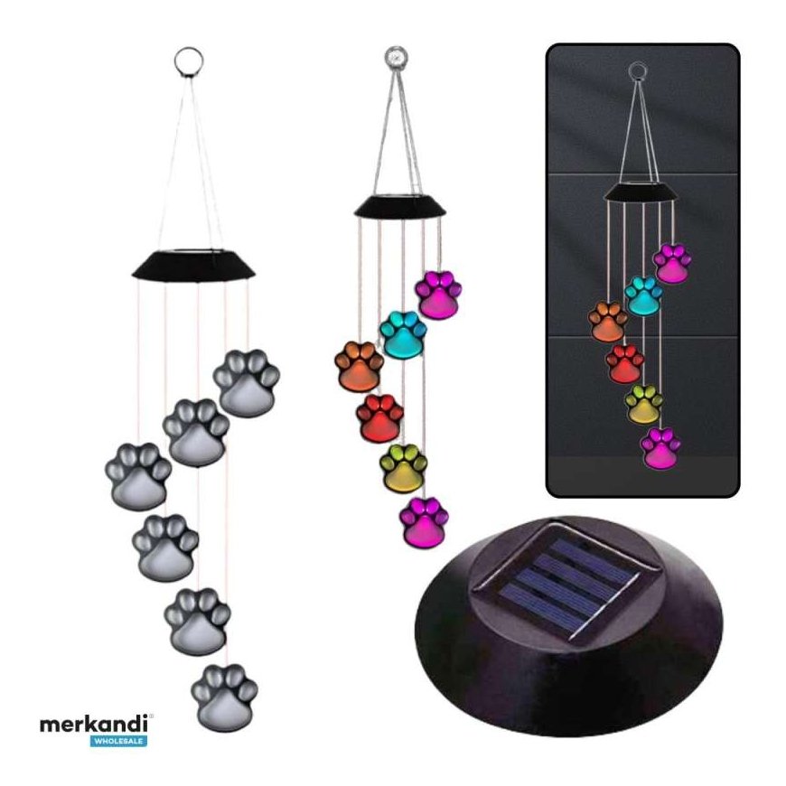 Lean Solar Garden LED Light, Dog Paw Shape, 70 cm