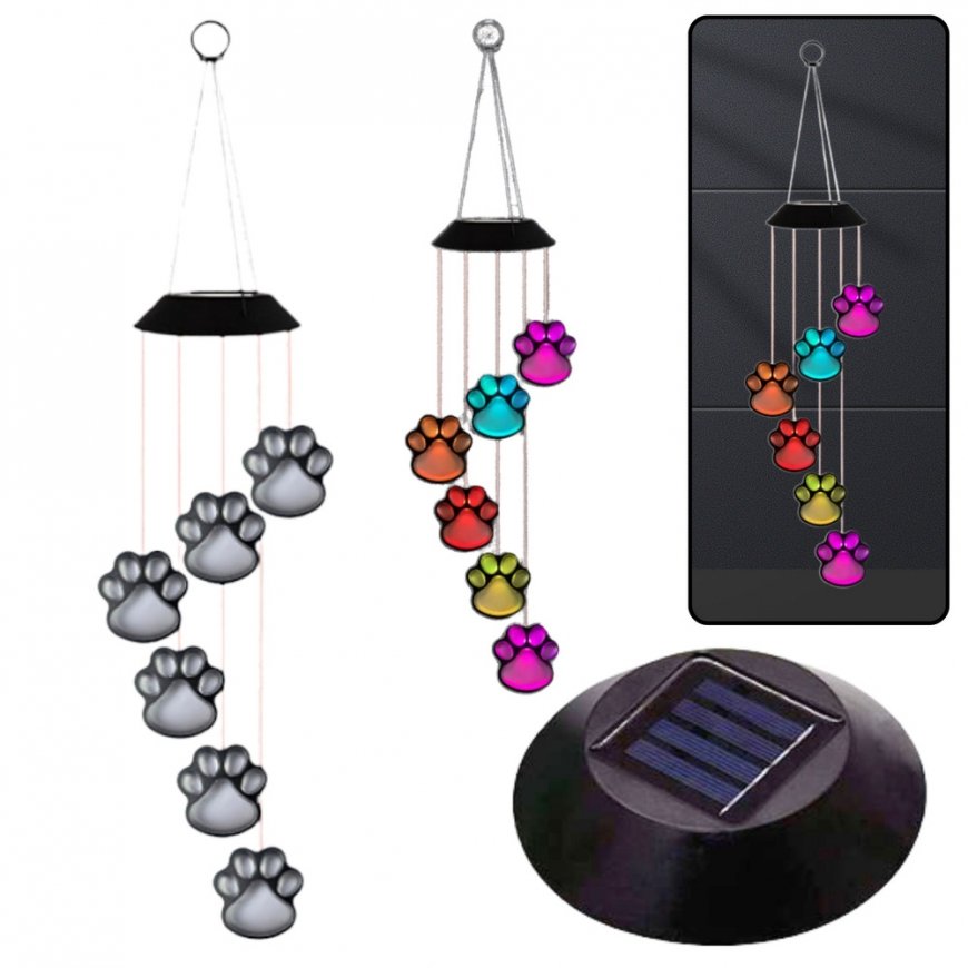 Lean Solar Garden LED Light, Dog Paw Shape, 70 cm – 2