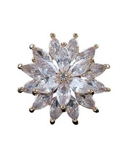 Troli Glimmering Flower Brooch Gold