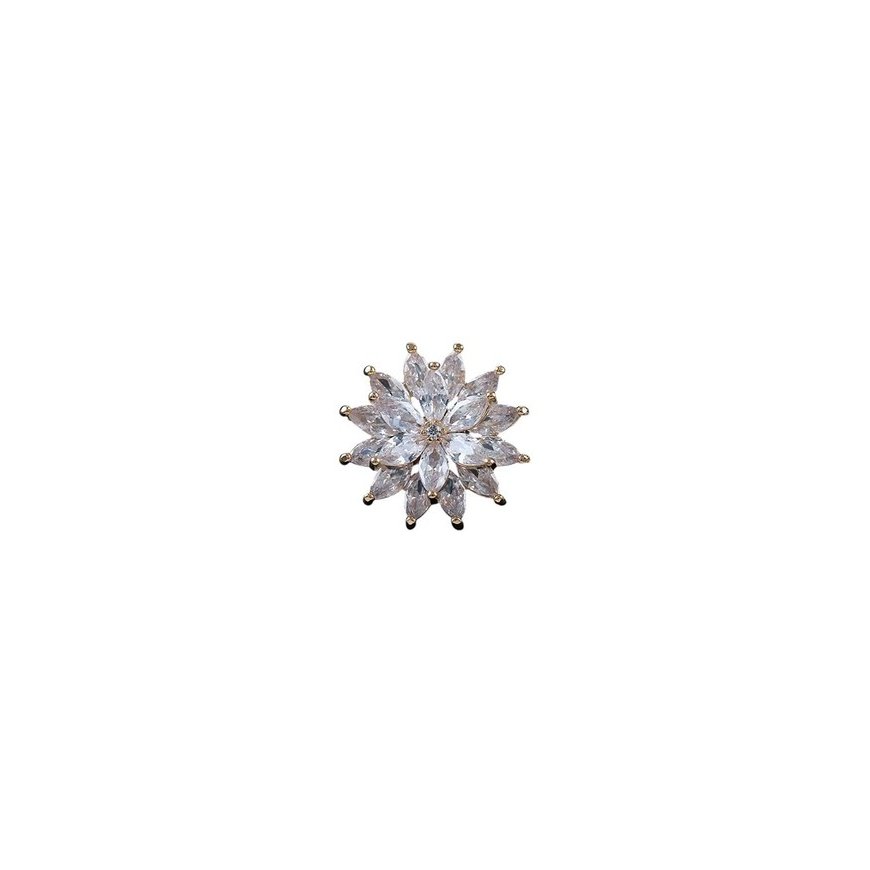 Shiny Flower Brooch Gold