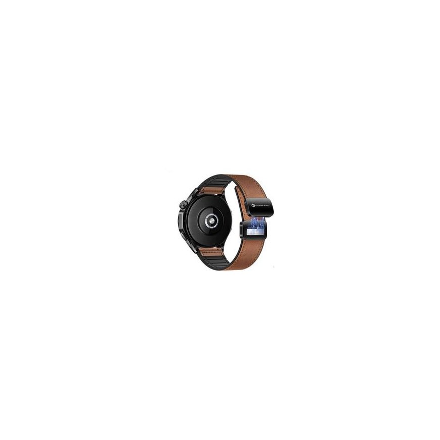 Dirželis Samsung Galaxy Watch Forcell F-Design FS20 magnetinis eko odos 20 mm rudas laikrodžiui