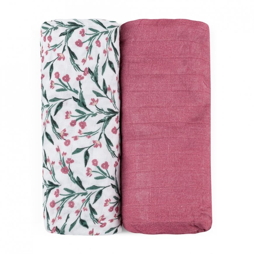 Petite&Mars Misty - bamboo muslin diapers, 2 pcs set | Pink Meadow