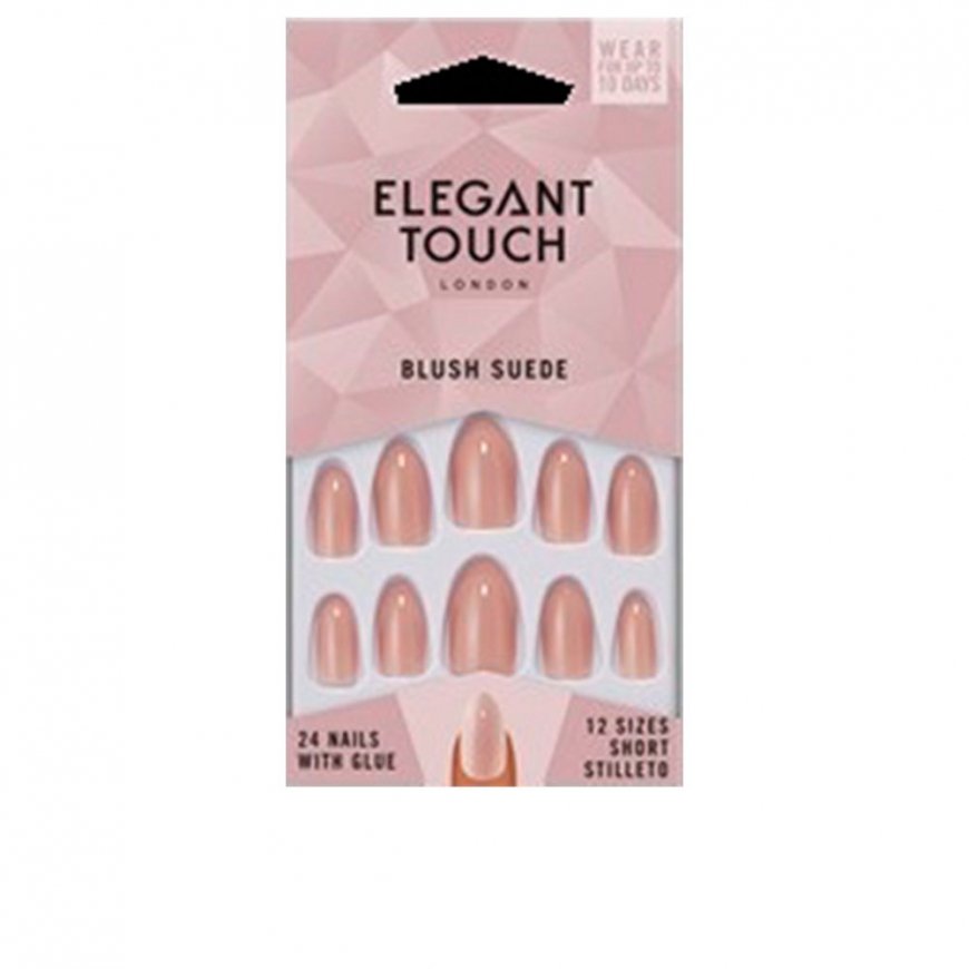 Elegant Touch Core Colour küüned koos liimiga lühikesed stilettod Blush Suede 24 tk