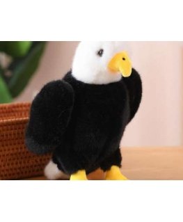 Lean Toys Plush Eagle 25 cm, black and white