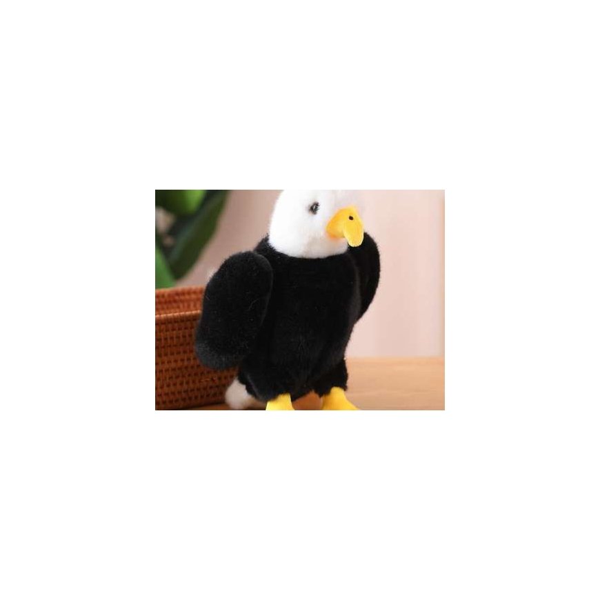Lean Toys Plush Eagle 25 cm, black and white