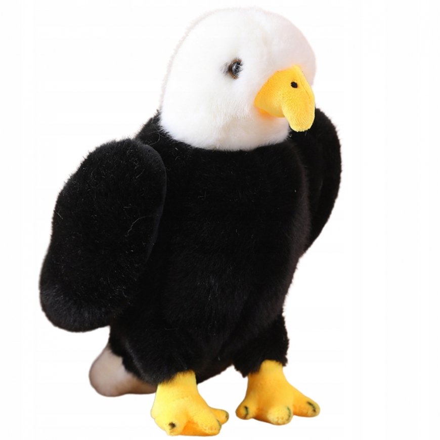 Lean Toys Pliušine kotkas 25 cm, must-valge – 2