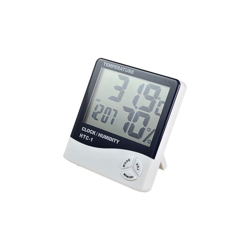 Meteostacija - HTC-1 - Istabas termometrs - Higrometrs - Pulkstenis - Modinātājs – 2